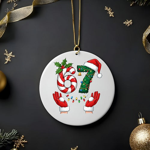 67 with Hands Bauble