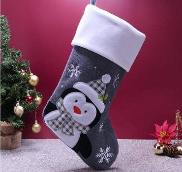 Grey Penguin Stocking