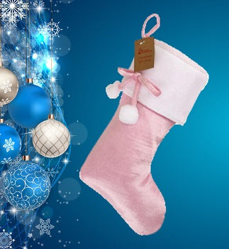 Deluxe Pink Pom Pom Stocking