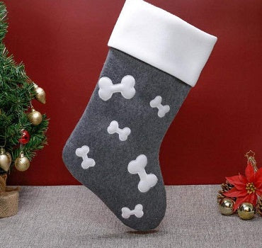 Deluxe Plush Charcoal Bones Christmas Stocking
