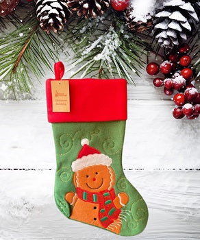 Deluxe Plush Gingerbread man Christmas Stocking