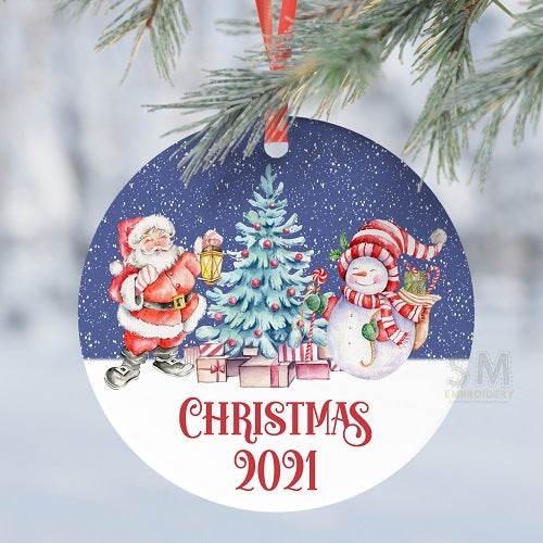 Santa Snowman Bauble