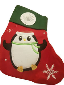 Green & Red Penguin Stocking