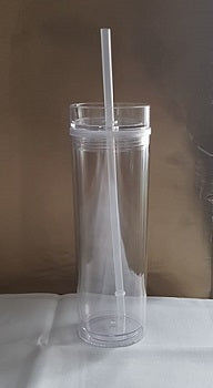 Clear Tall Skinny Tumbler 650ml