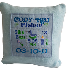 Load image into Gallery viewer, Birth Announcement Cushion