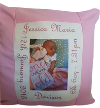 Load image into Gallery viewer, Photo Birth Announcement Cushion