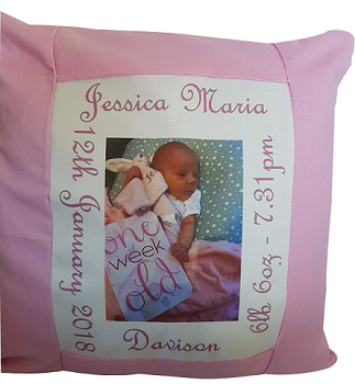 Photo Birth Announcement Cushion