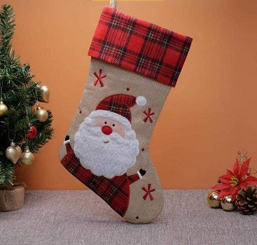 Deluxe Hessian Santa Stocking