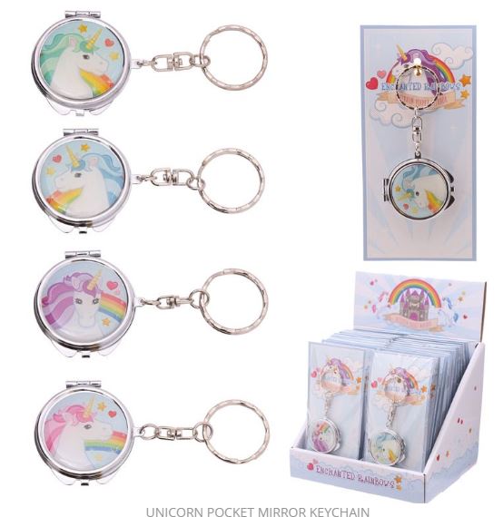 Unicorn Pocket Mirror Keyring